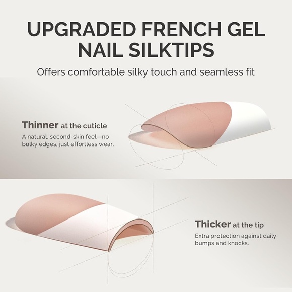 150 Pieces Nude White French Tip Nails Short Almond Nails - Picture 4 of 9